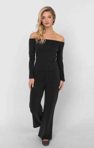 SADIE AND SAGE Women's Pants Sadie And Sage Hustle Knit Wide Leg Pants