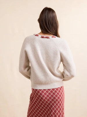 SADIE AND SAGE Women's Sweatshirt Sadie and Sage Hostess Plaid Lace Trim Sweater