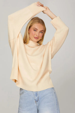 SHE AND SKY Women's Sweater Long Sleeve Mock Neck Sweater