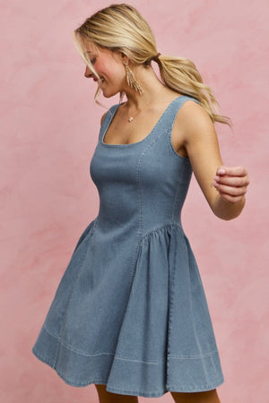 SO ME Women's Dresses Denim Fit And Flare Mini Dress