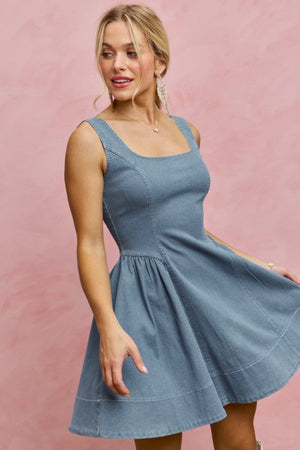 SO ME Women's Dresses Denim Fit And Flare Mini Dress