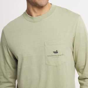 SOUTHERN MARSH COLLECTION Men's Tees Southern Marsh SEAWASH Tee - Vintage Duck Decoy - In Position - Long Sleeve