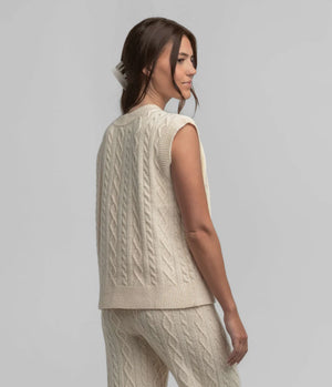 SOUTHERN SHIRT CO. Women's Sweaters Southern Shirt Comfy Cozy Sweater Vest - Parchment