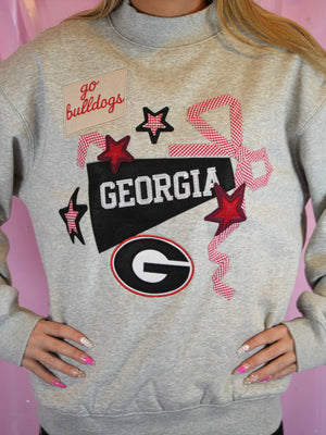 STARSTRUCK'D Women's Sweatshirt Georgia Bulldogs Gameday Mock Neck Sweatshirt
