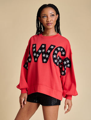 STEWART SIMMONS Women's Sweatshirt Stewart Simmons Georgia The Balloon Sleeve Pullover || David's Clothing