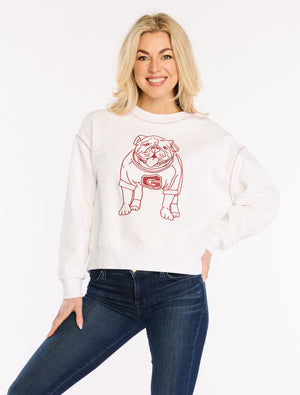 STEWART SIMMONS Women's Sweatshirt Stewart Simmons Georgia The Embroidered Sweatshirt || David's Clothing