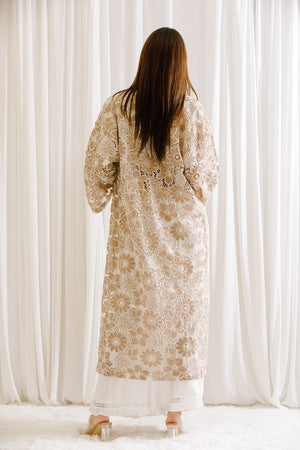 STORIA Women's Outerwear Large Floral Lace Kimono Robe || David's Clothing
