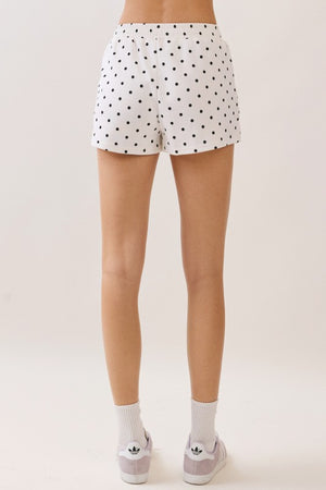 TCEC Women's Shorts Polka Dot Side Slits Elastic Waistband Short