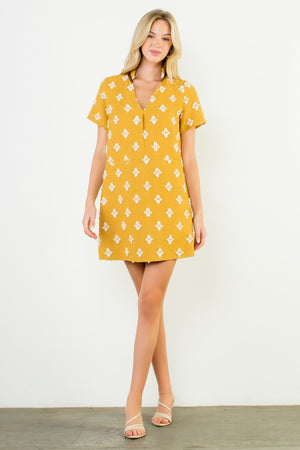 THML Women's Dresses Short Sleeve Detailed Dress