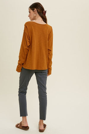 WISHLIST Women's Top Button-Up Cotton Slub Top || David's Clothing