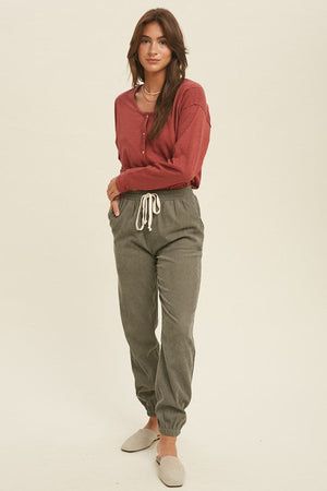 WISHLIST Women's Top Button-Up Cotton Slub Top || David's Clothing