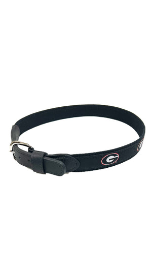 ZEPPELIN PRO Men's Belts Zeppro University of Georgia Ribbon Belt - Black || David's Clothing