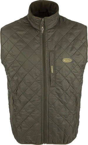 DRAKE CLOTHING CO. Men's Outerwear OLIVE / M Drake Delta Quilted Fleece Lined Vest || David's Clothing DW1171OLV