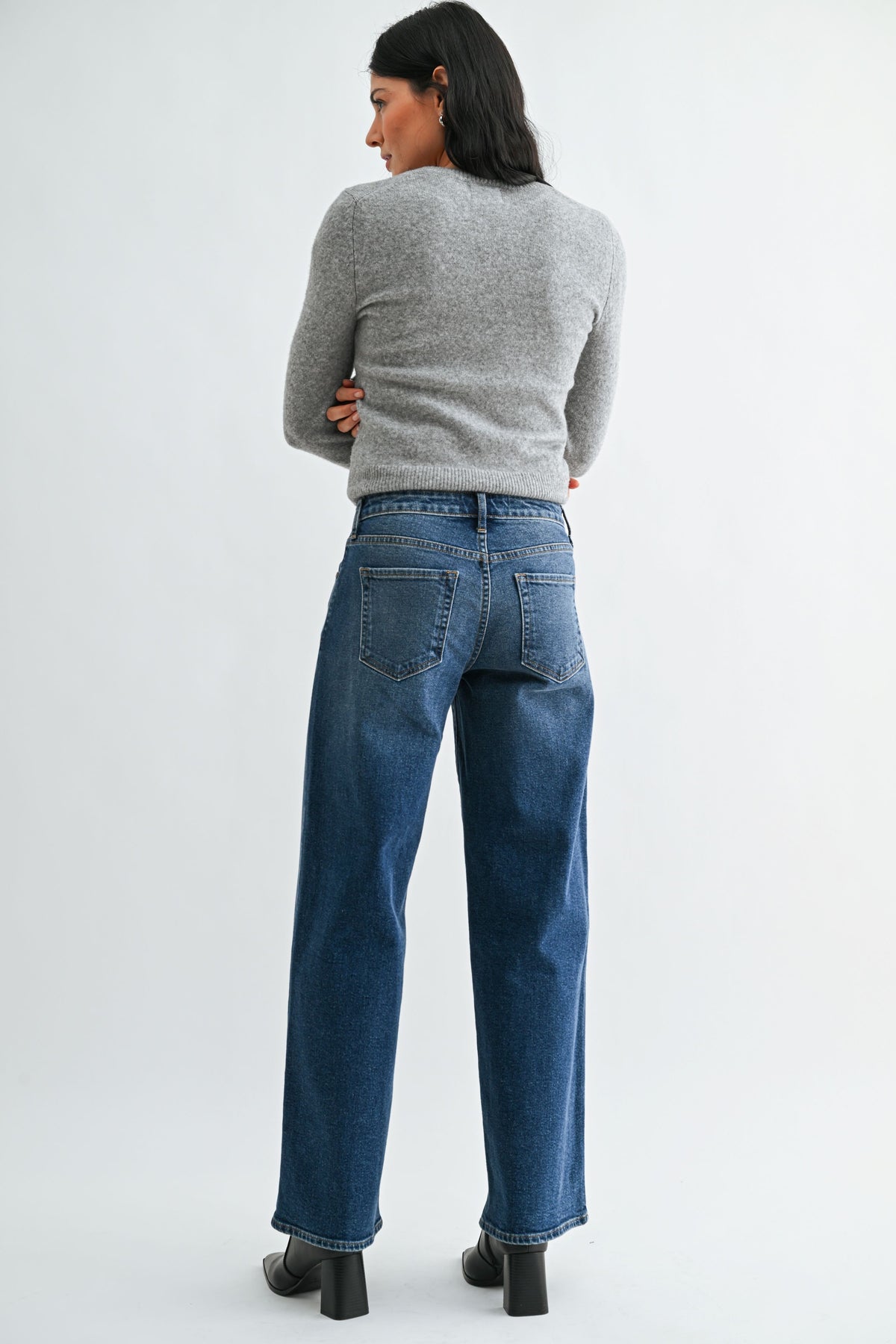 JBD Mid Rise Slim Wide Leg