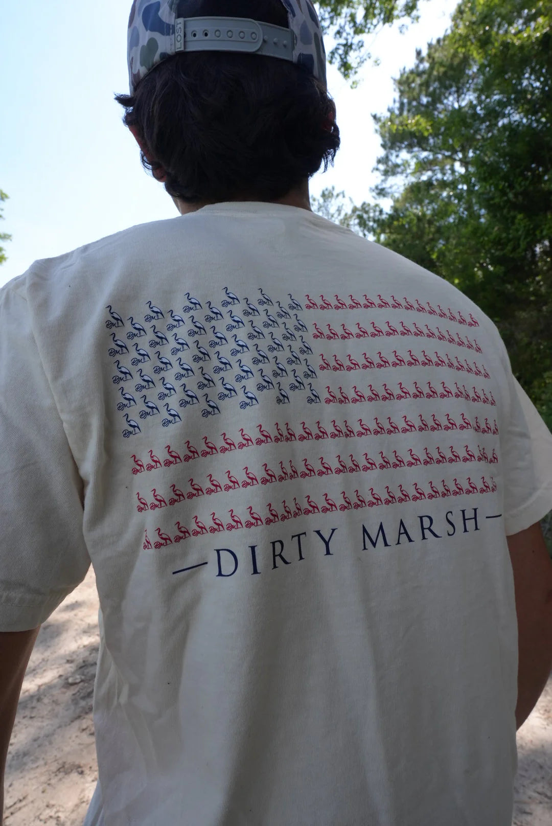 Dirty Marsh Heron Flag Tee