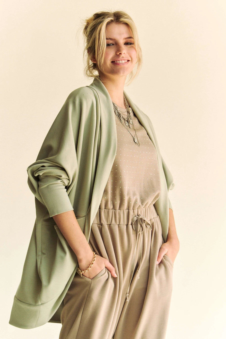 Dolman Long Sleeves Shawl Open Cardigan