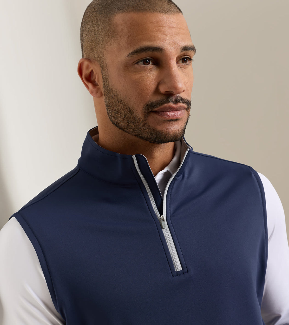 Peter Millar Galway Stretch Loop Terry Quarter-Zip Vest