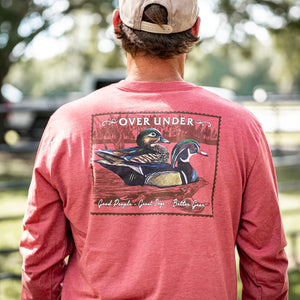 Over Under L/S Wood Duck Stamp T-Shirt Brick