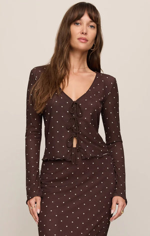 Z Supply Amara Polka Dot Mesh Top