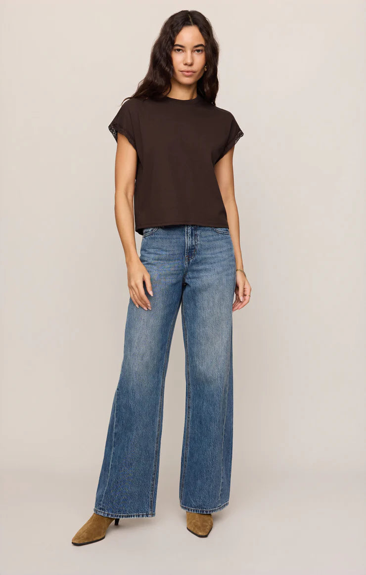 Z Supply Marika Lace Trim Muscle Tee