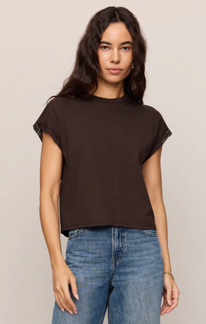 Z Supply Marika Lace Trim Muscle Tee