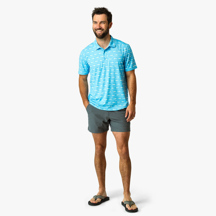 AFTCO MFG Men's Polo Aftco Boatbar Printed Performance Polo Shirt