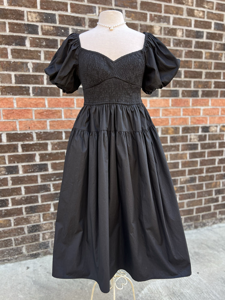 AUREUM Women's Dresses 00-need title/description - 252 POPLIN MIDI DRES - AB1918 -  black