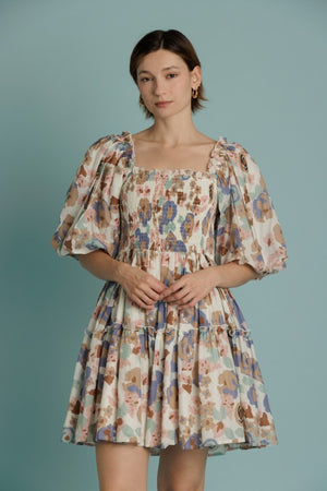 AUREUM Women's Dresses Floral Smocked Mini Dress