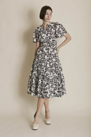 AUREUM Women's Dresses Printed Tiered Dress || David's Clothing