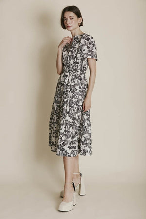 AUREUM Women's Dresses Printed Tiered Dress || David's Clothing