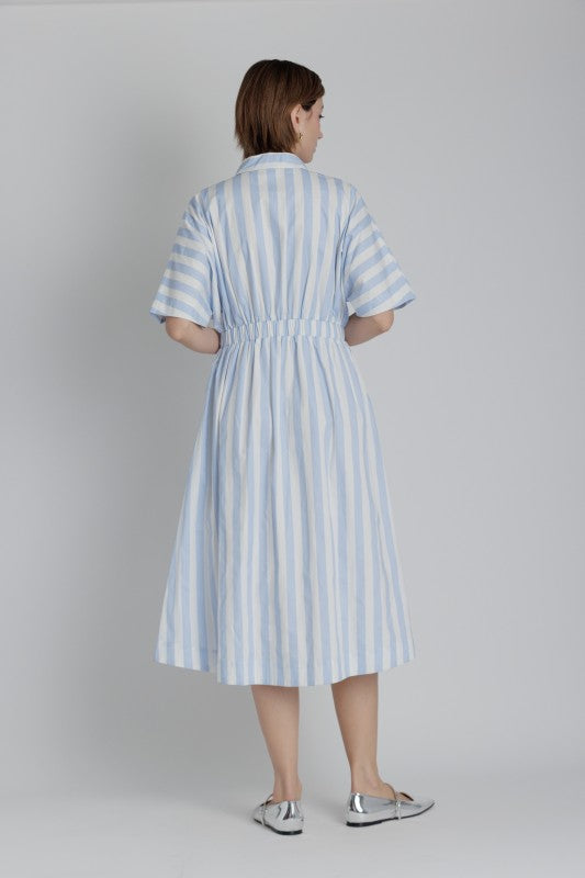 AUREUM Women's Dresses Striped Pleated Midi Dress