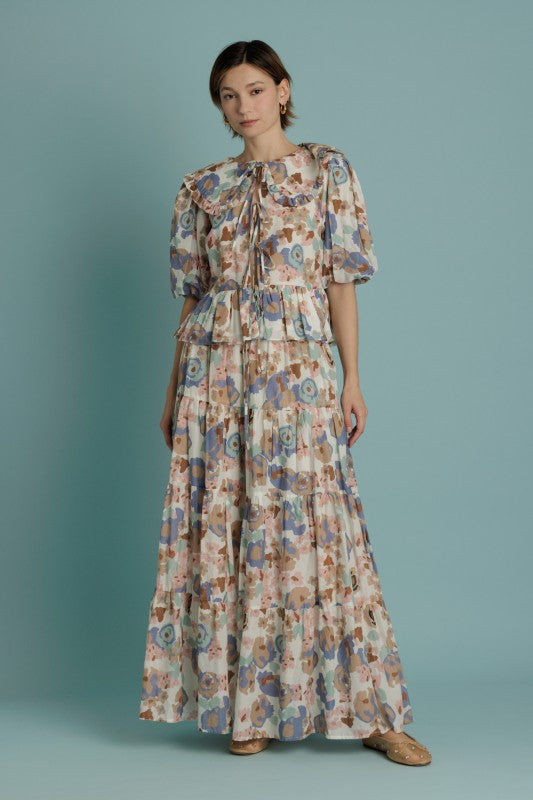 AUREUM Women's Top Oversized Collar Peplum Blouse