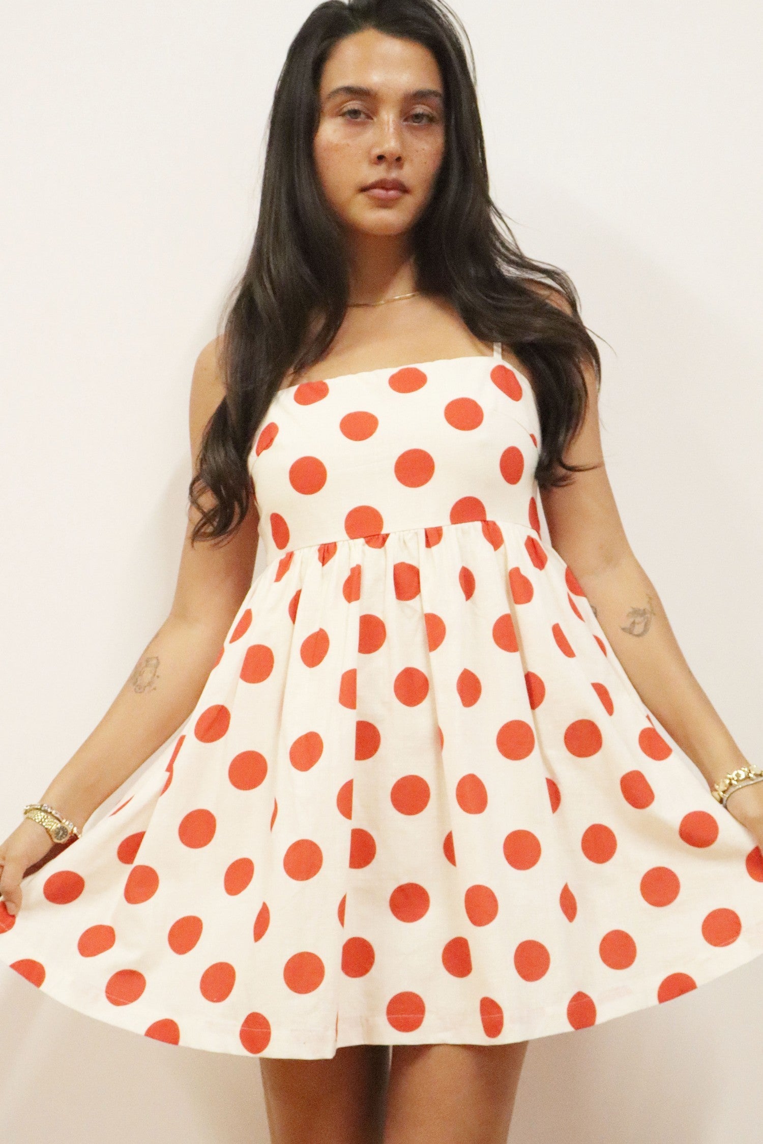 BAILEY ROSE Women's Dress Polka Dot Babydoll Mini Dress