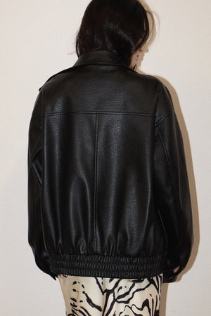 BAILEY ROSE Women's Jackets Faux Leather Bomber Jacket