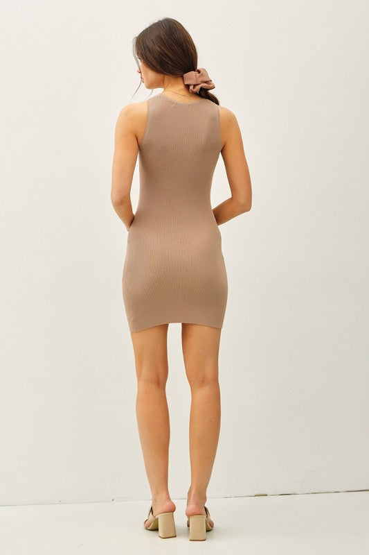 Be Cool LA Women's Dresses Ribbed Round Neck Swaeater Tank Dress || David's Clothing