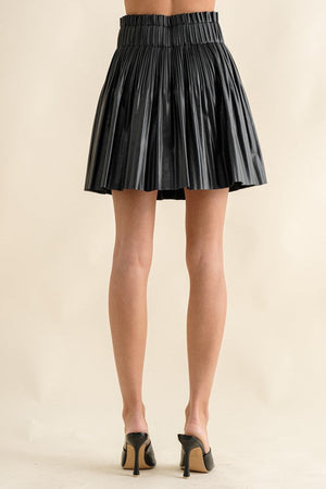 Blue B Collection Women's Skirts Lined Faux Leather Mini Skirt || David's Clothing