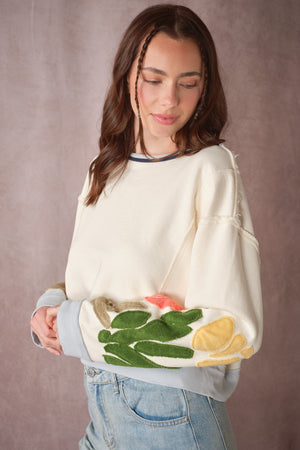Blue B Collection Women's Top Tulip Patchwork Knit Top