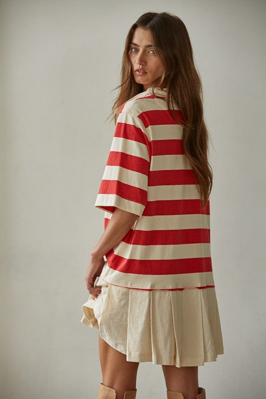 BY TOGETHER YOU AND I Women's Dresses Atelier Striped Contrast Mini