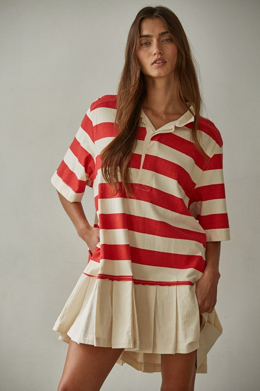 BY TOGETHER YOU AND I Women's Dresses Atelier Striped Contrast Mini