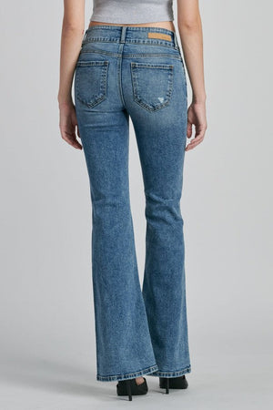 CELLO JEANS Women's Jeans Cello Jeans 2 Button Mid Rise Flare || David's Clothing