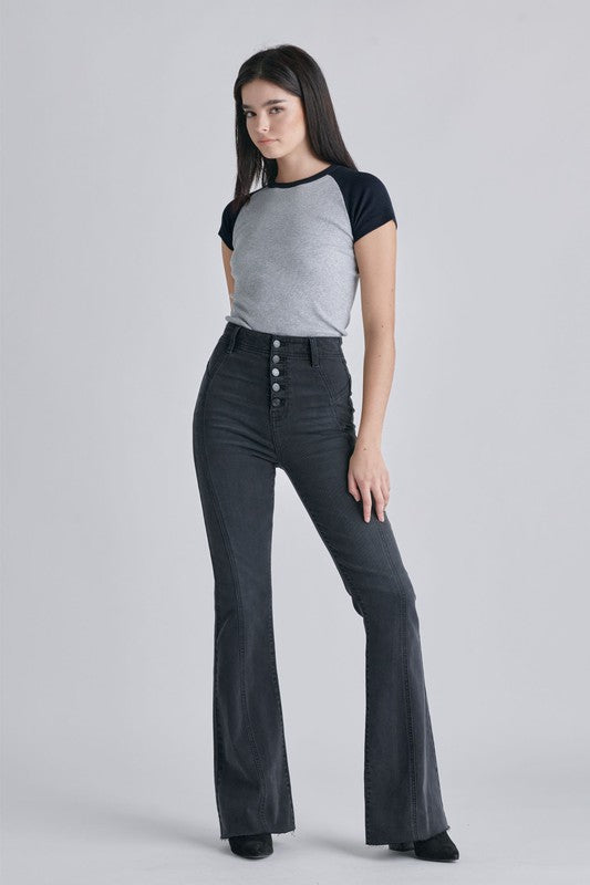 Cello Jeans High Rise Flare with Seam Details