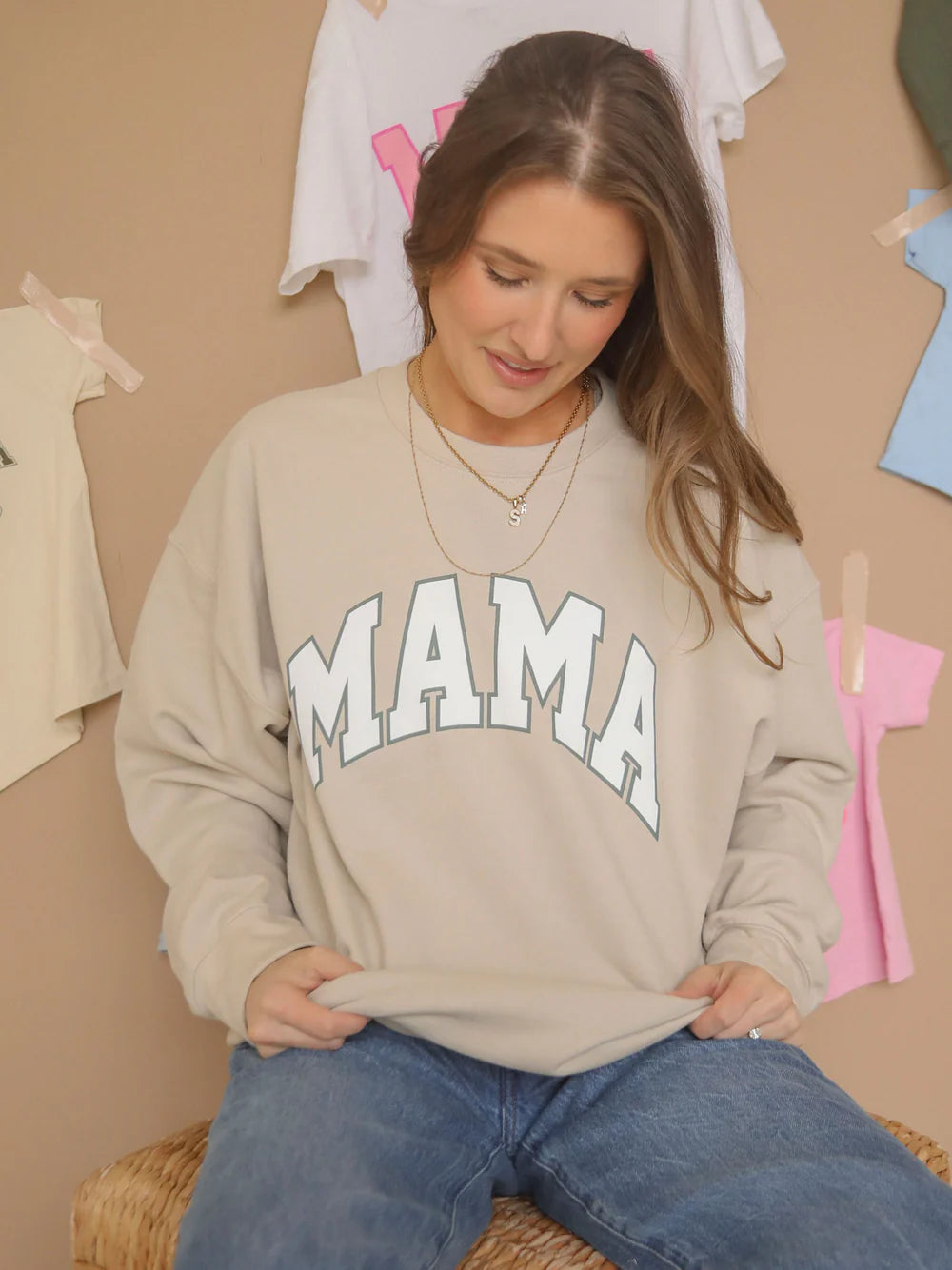 CHARLIE SOUTHERN Women's Sweater Charlie Southern Mama Collegiate Sweatshirt || David's Clothing