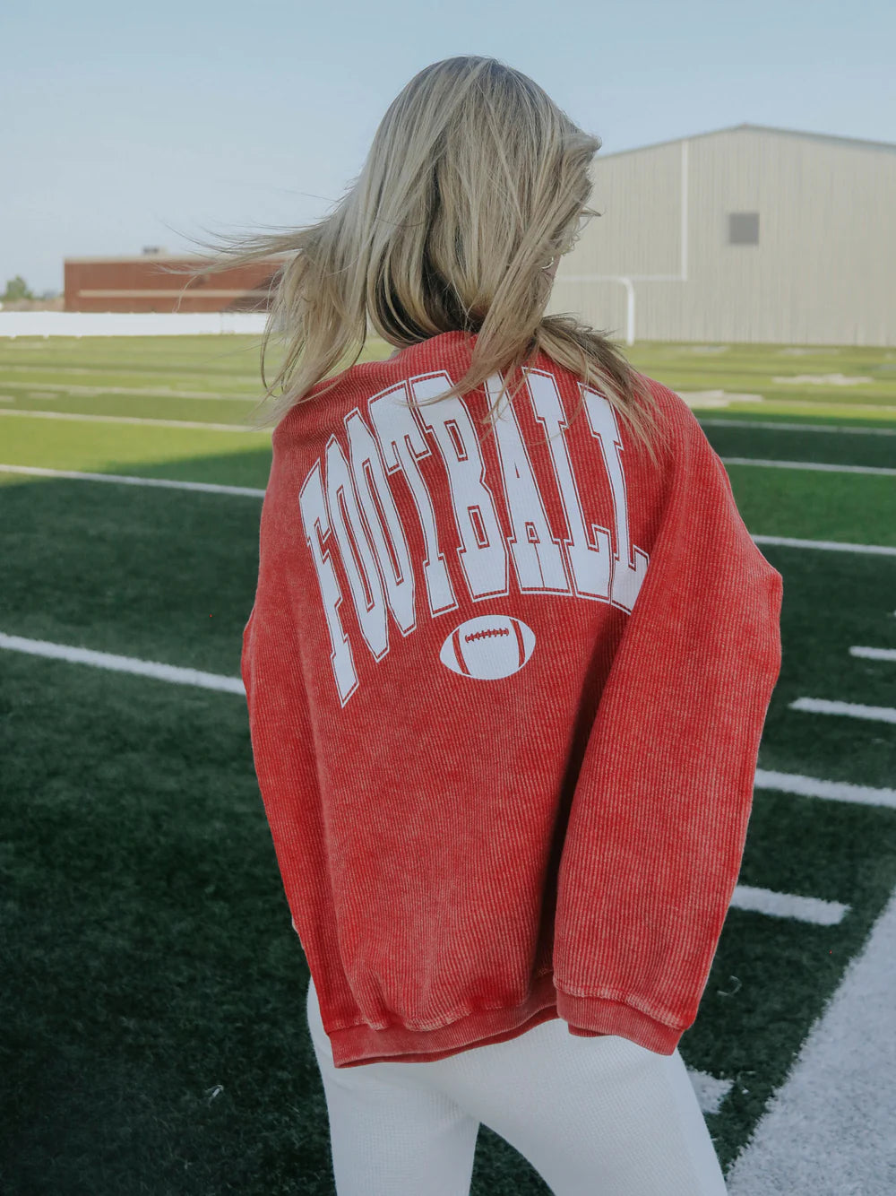 CHARLIE SOUTHERN Women's Sweaters Charlie Southern Football Corded Sweatshirt || David's Clothing