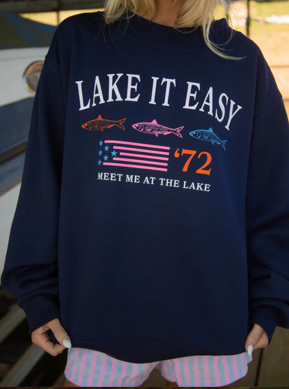 CHARLIE SOUTHERN Women's Sweatshirt Charlie Southern Lake It Easy Mockneck