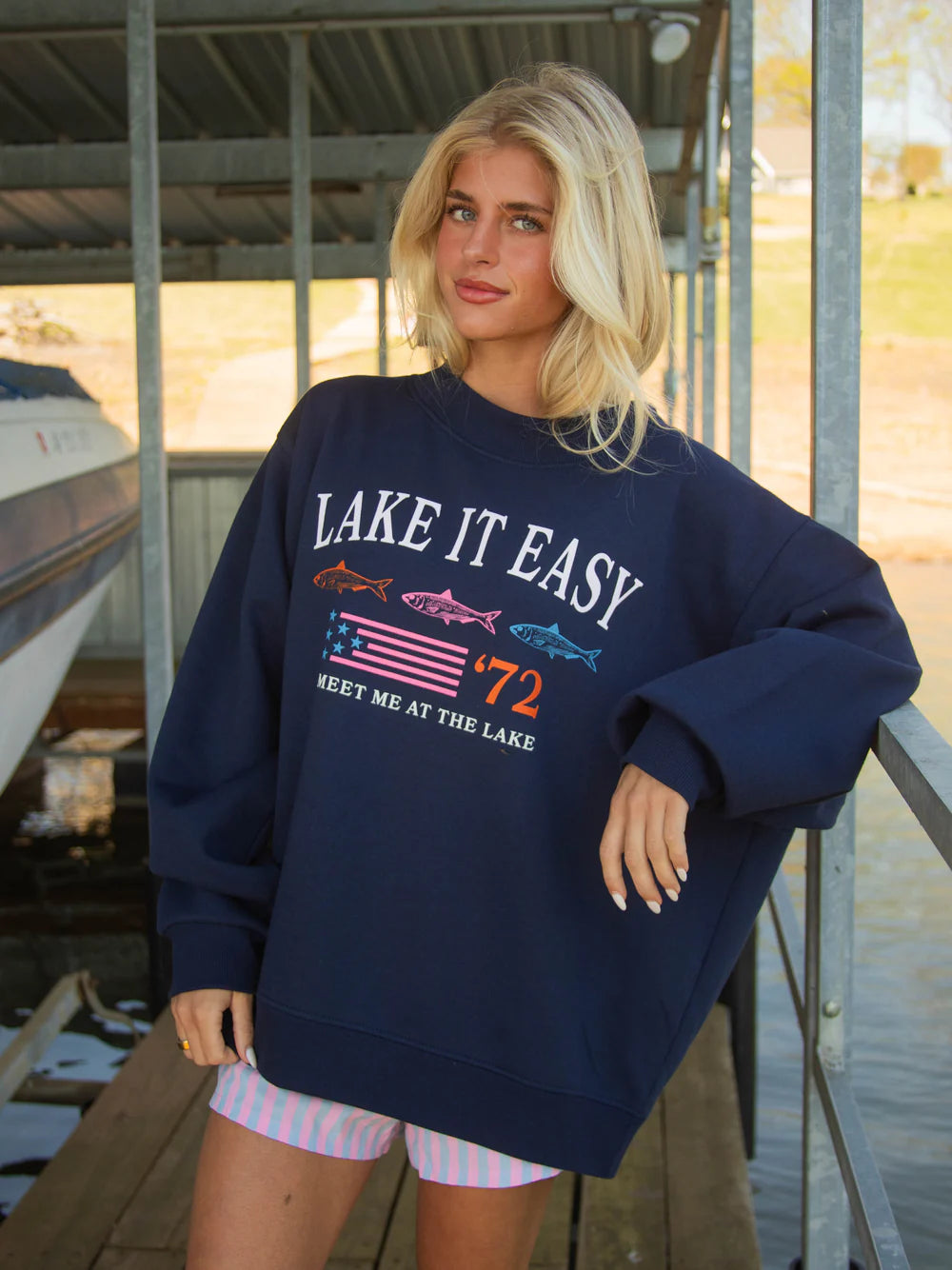 CHARLIE SOUTHERN Women's Sweatshirt Charlie Southern Lake It Easy Mockneck