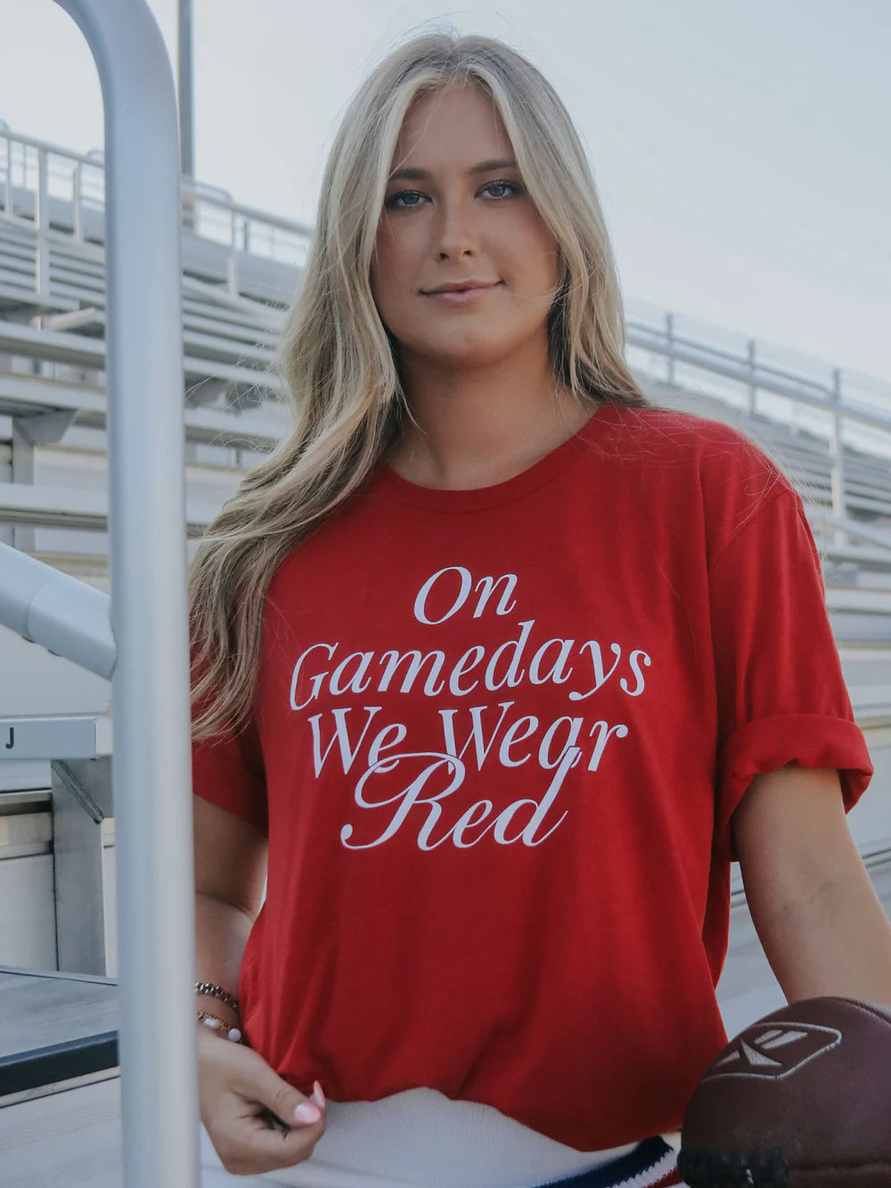CHARLIE SOUTHERN Women's Tees Charlie Southern On Gameday We Wear Red Tee || David's Clothing