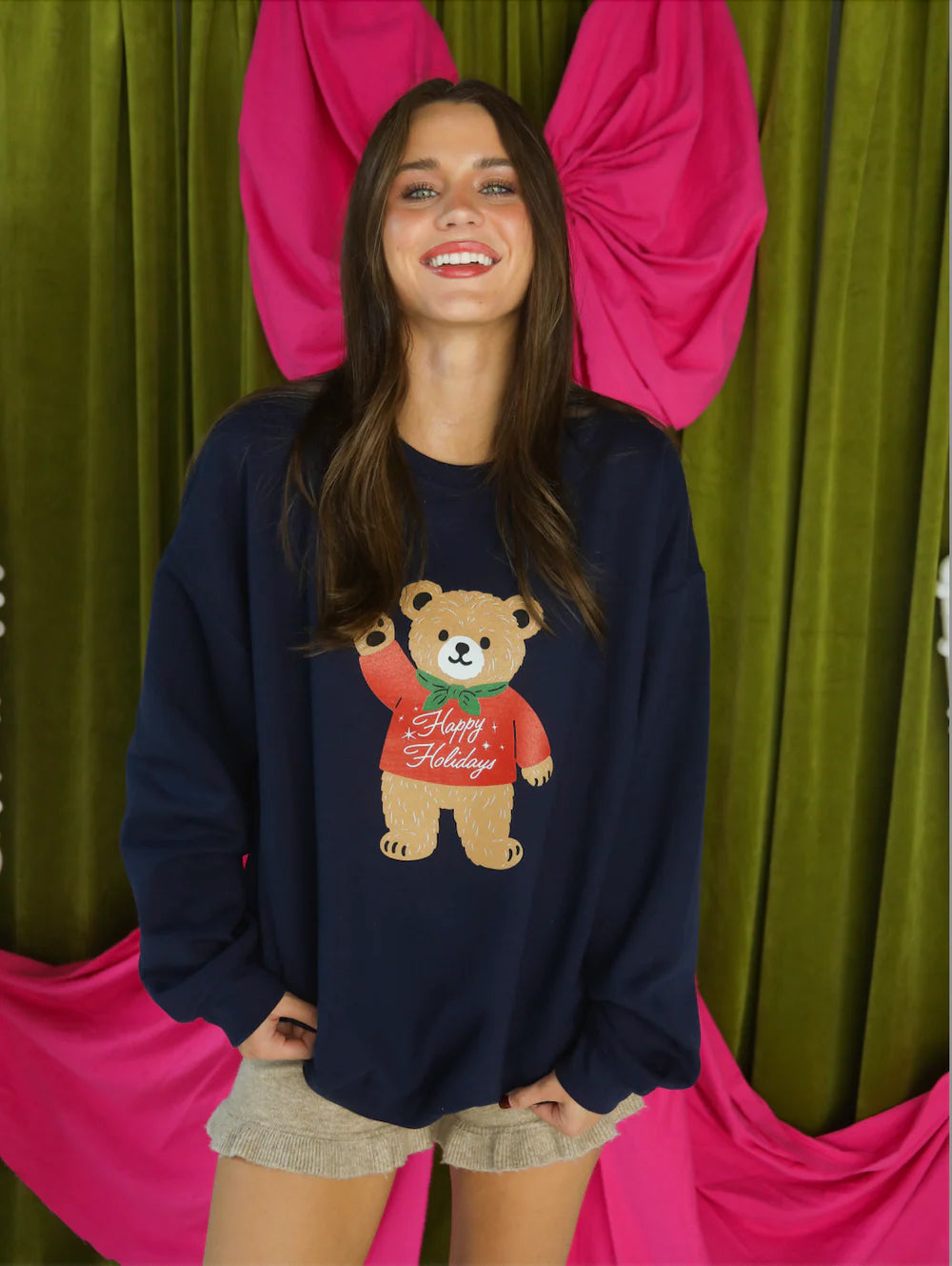 CHARLIE SOUTHERN Women's Top Charlie Southern Merry Christmas Teddy Sweatshirt