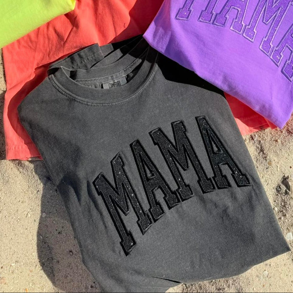 DASH FORWARD Women's Tee Mama Glitter Tee || David's Clothing