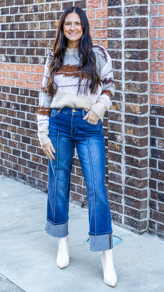 DEAR JOHN DENIM Women's Sweaters Dear John Gabriela Crew Neck Long Sleeve Relaxed Fit Sweater Toasted Gingerbread