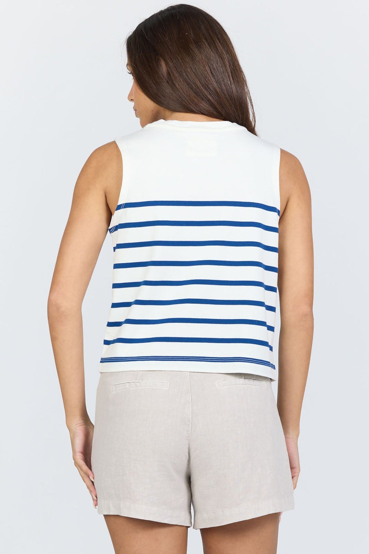 DEAR JOHN DENIM Women's Top Dear John Jett Tank Cream Navy Stripe